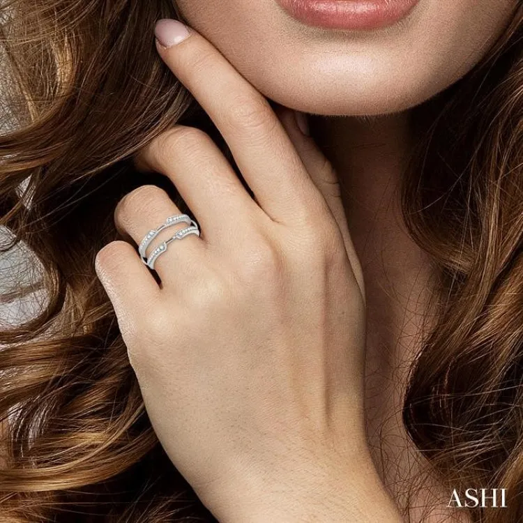 1/4 ctw Round Cut Diamond Insert Ring in 14K White Gold
