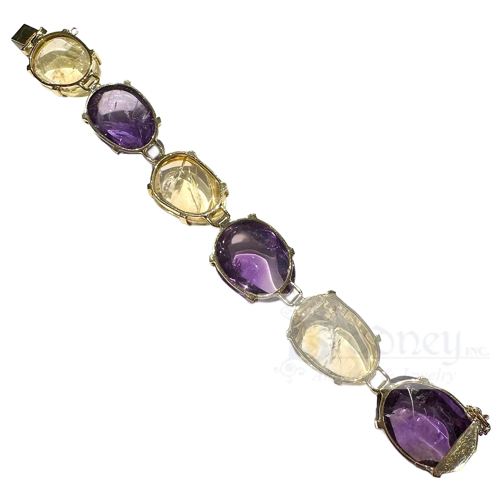 14 Kt Gold Amethyst and Citrine Bracelet