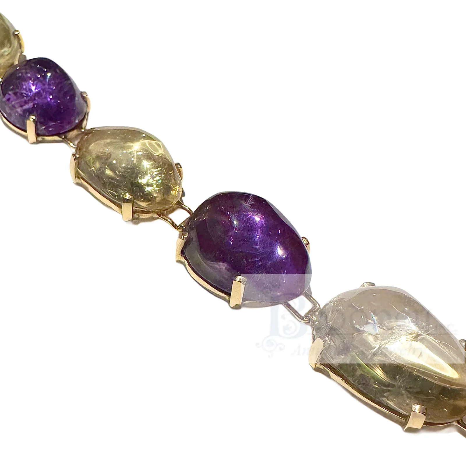 14 Kt Gold Amethyst and Citrine Bracelet