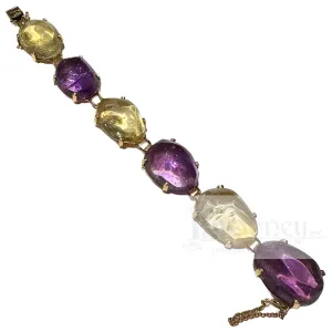 14 Kt Gold Amethyst and Citrine Bracelet