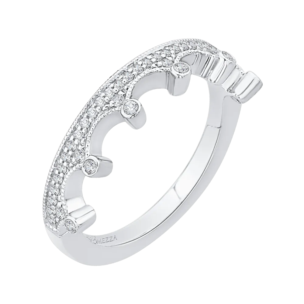 14K White Gold Round Diamond Wedding Band