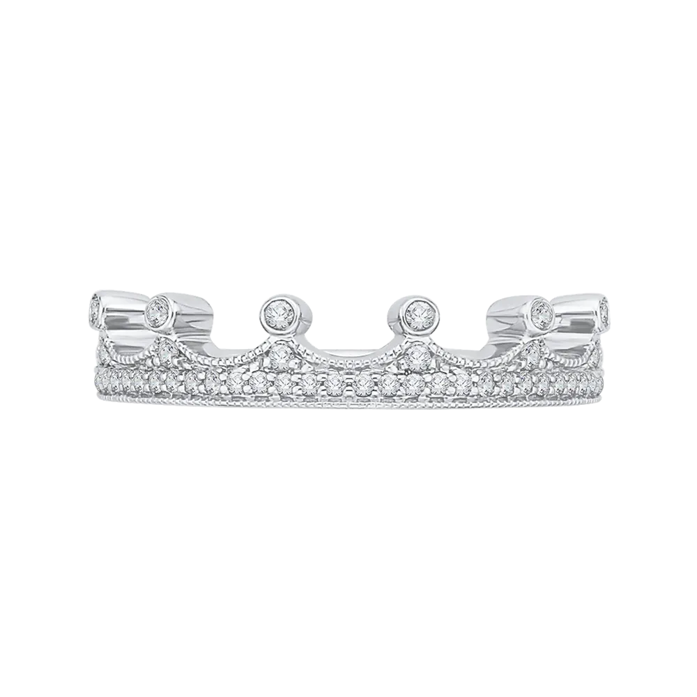 14K White Gold Round Diamond Wedding Band