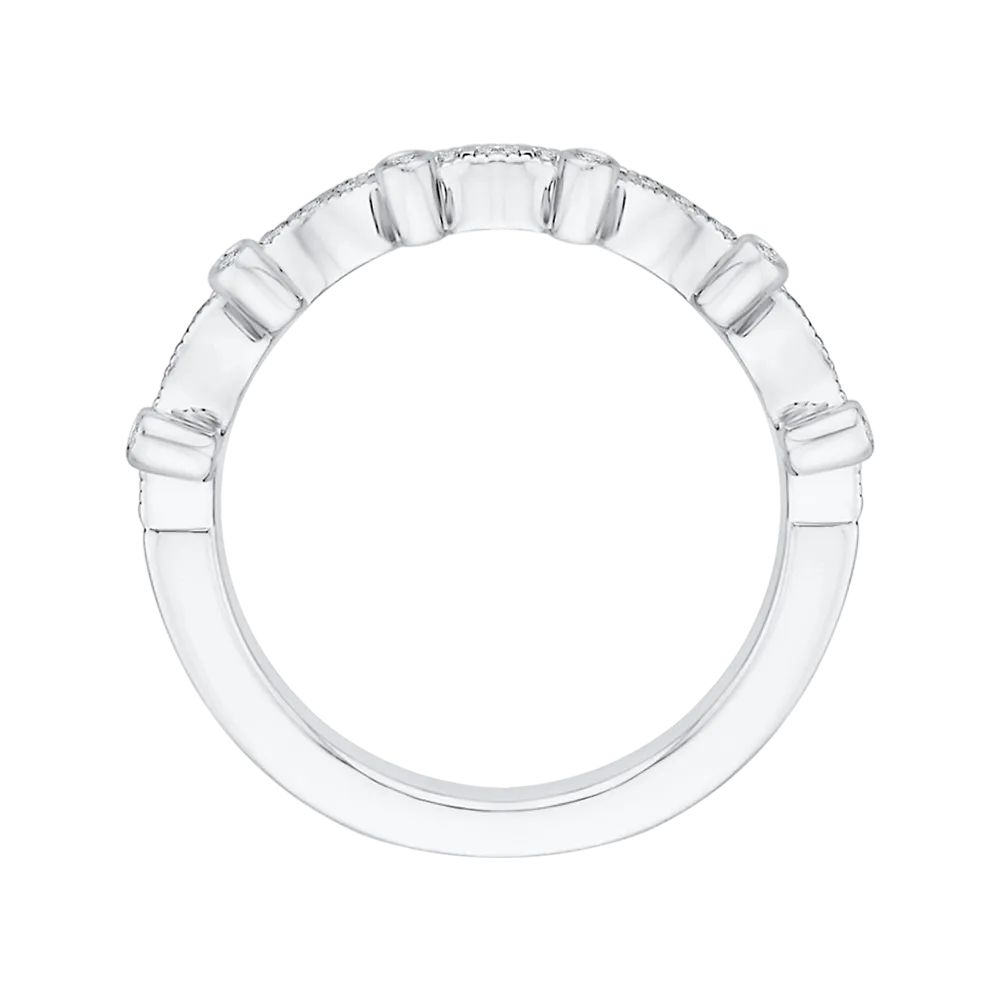 14K White Gold Round Diamond Wedding Band