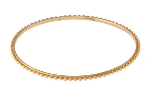 14K Yellow Gold Beaded Berber Bangle