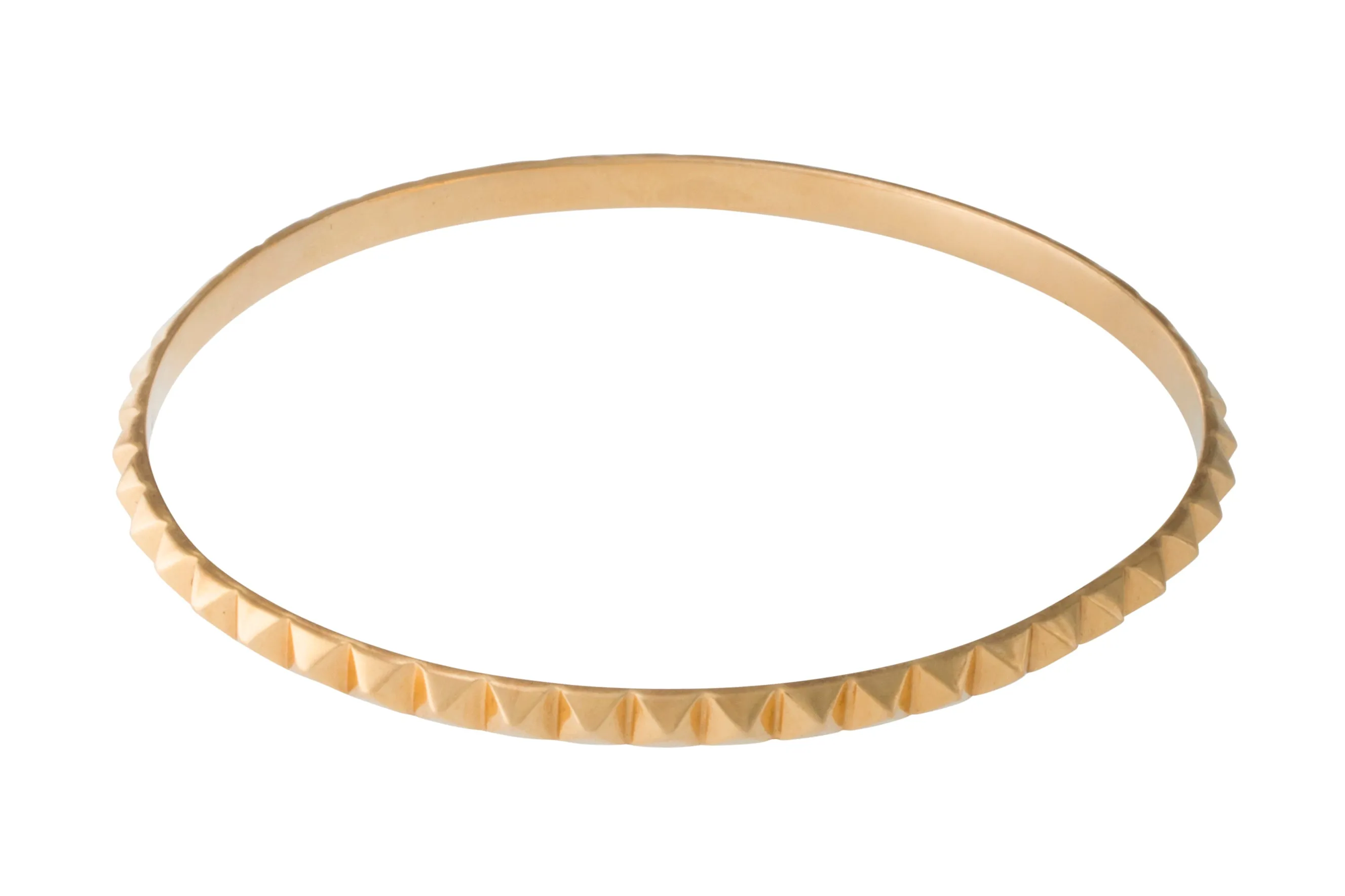 14k Yellow Gold Pyramid Berber Bangle