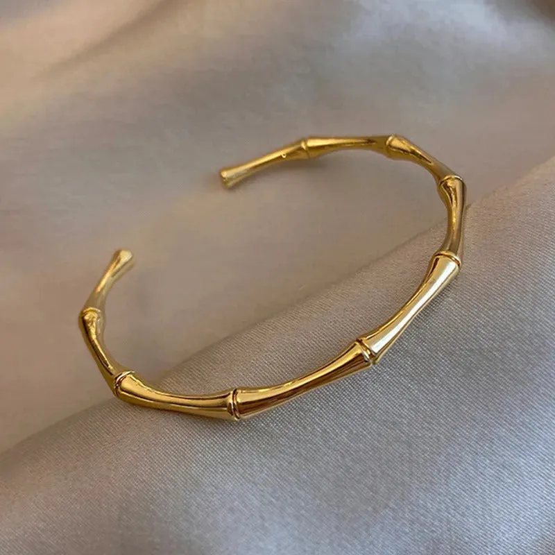 1PC Titanium Steel Stainless Steel Inlaid Zircon Gold Plated Bracelet, Classic and Simple Style, Suitable for Women's Daily Wear