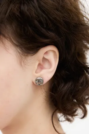 2018 Ruthenium CC Circle Stud Earrings
