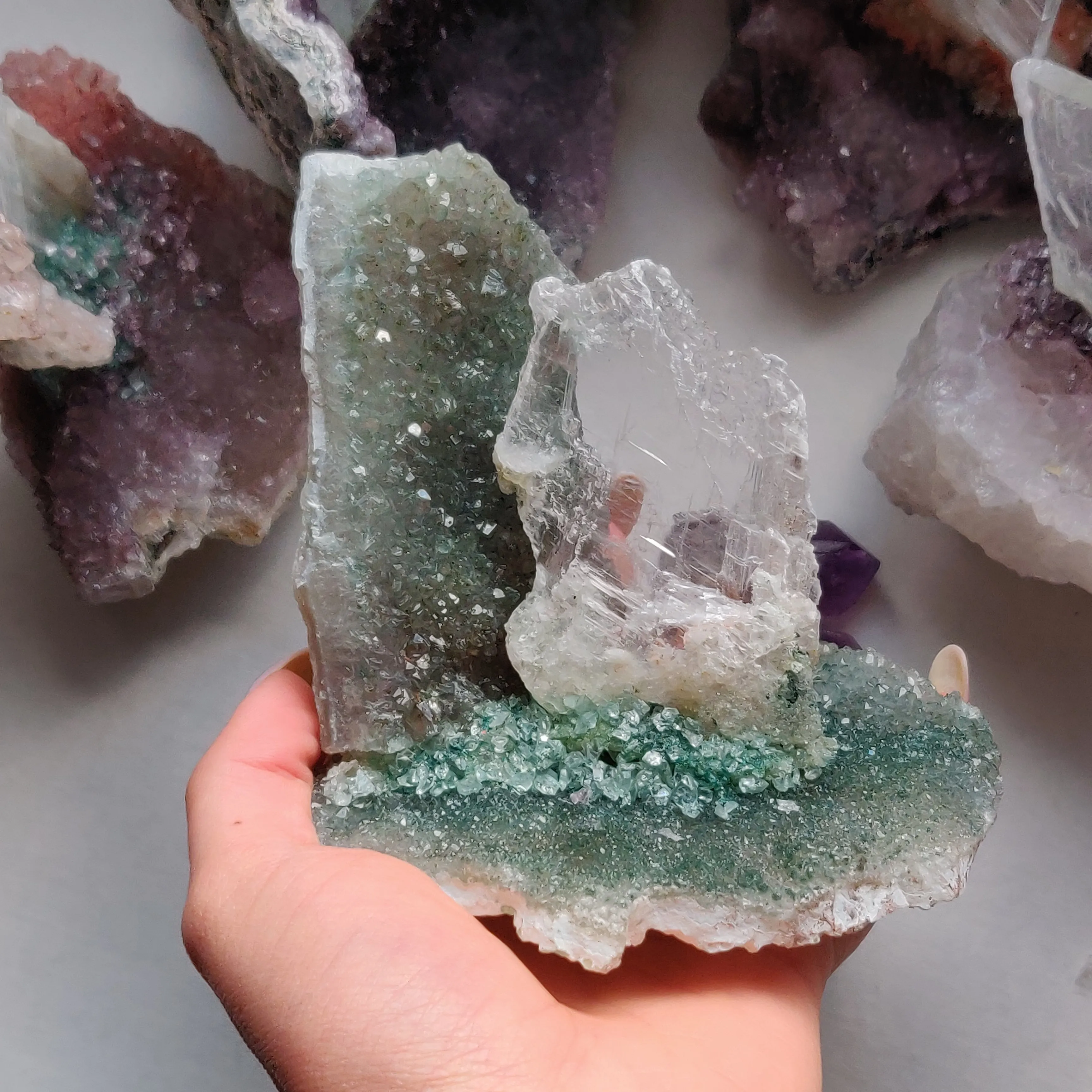 Amethyst & Selenite Sculpture (#1)