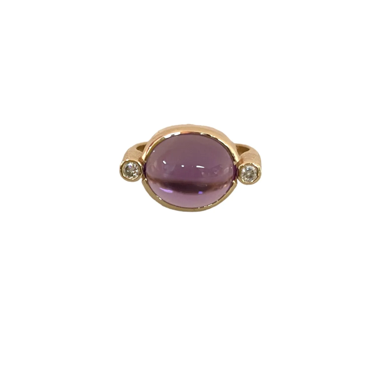 Amethyst with Diamond Side Stones Ring