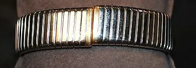 Bvlgari Tubogas Stainless Steel & 18K Yellow Gold Cuff Bracelet with Ruby, Citrine, Topaz - $20K VALUE