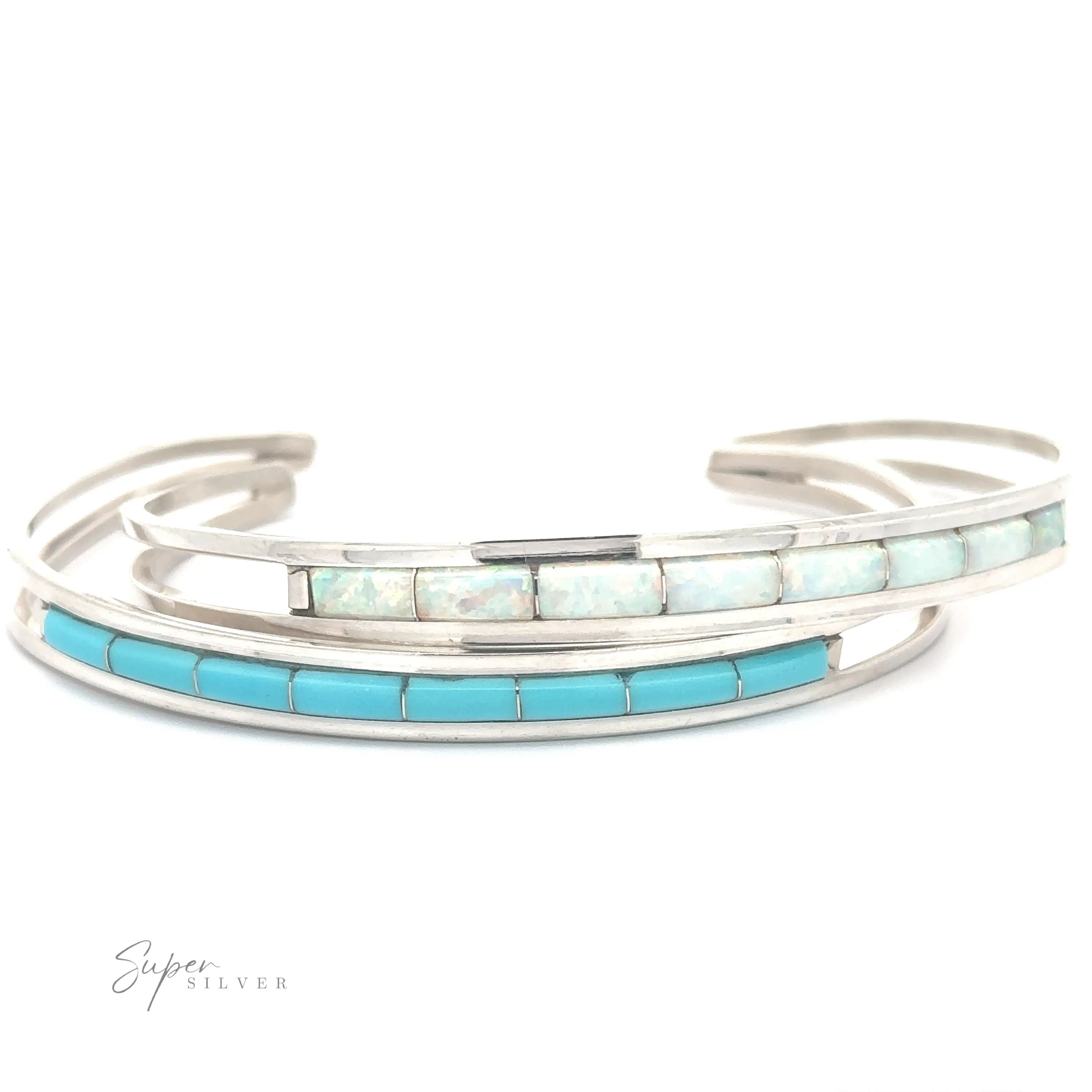 Chic Native American Cuff With Inlaid Stones