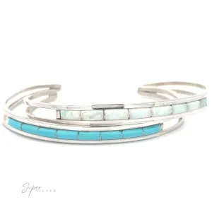Chic Native American Cuff With Inlaid Stones