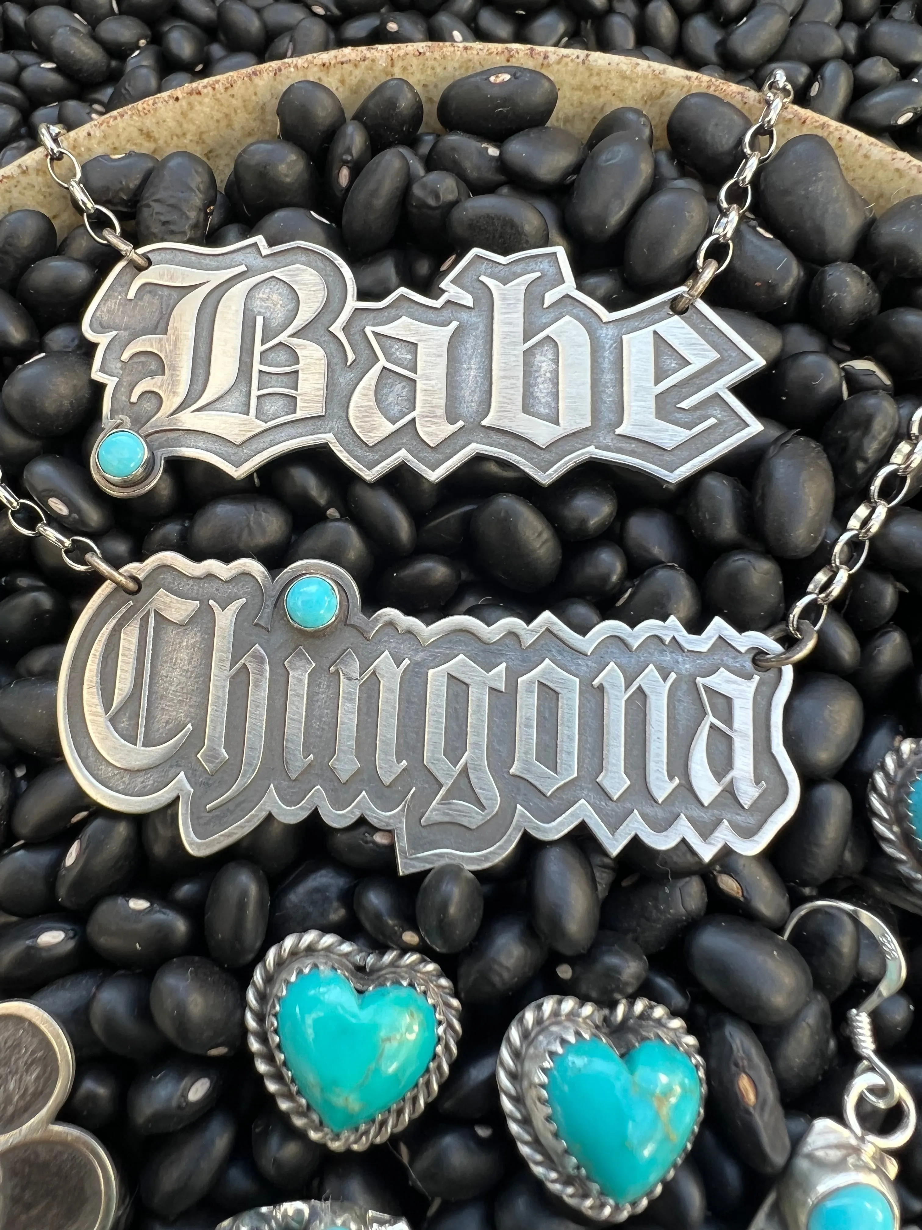 Chingona necklace nameplate 18” sterling silver