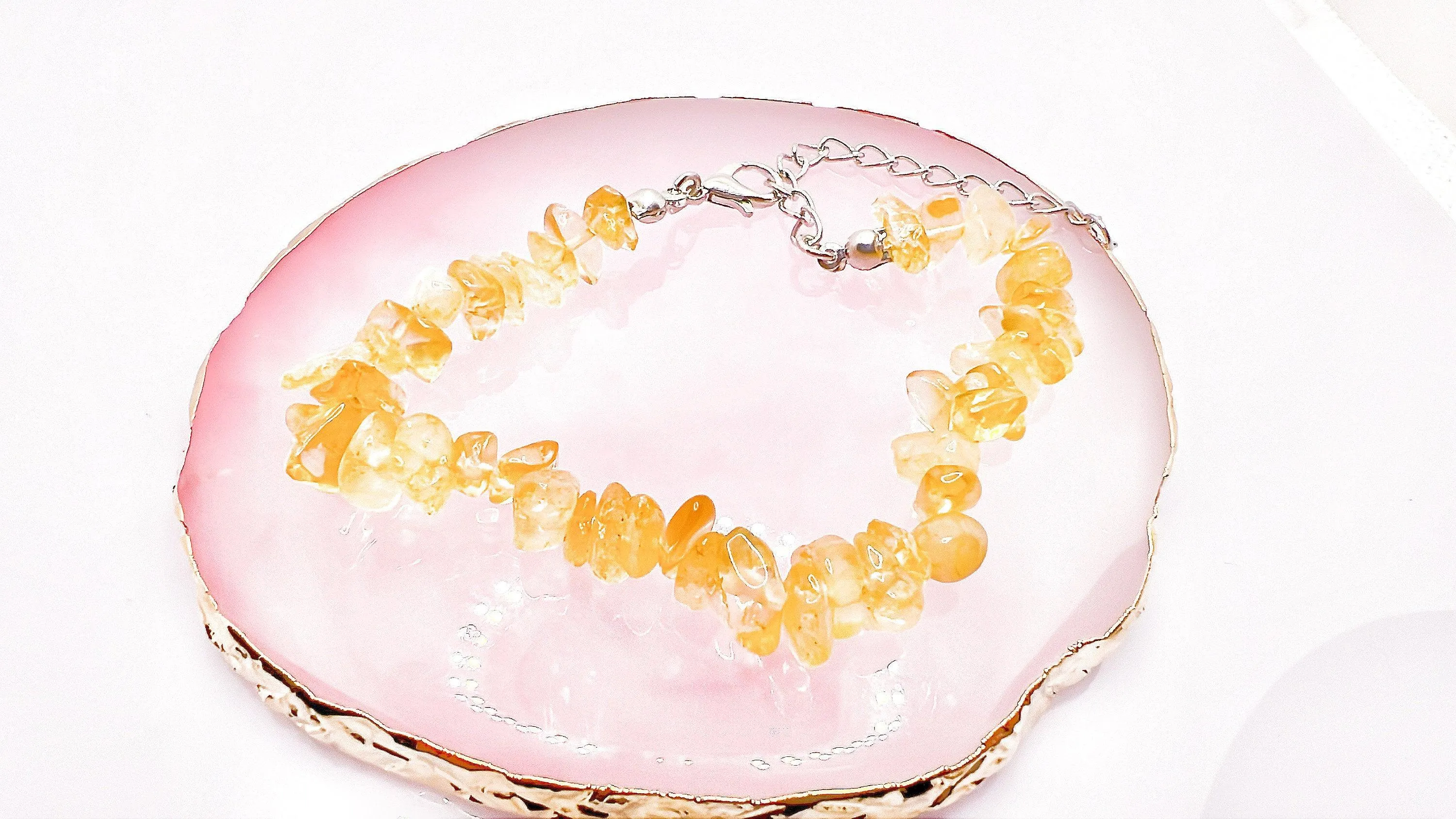 Citrine Crystal Raw Chip Bracelet