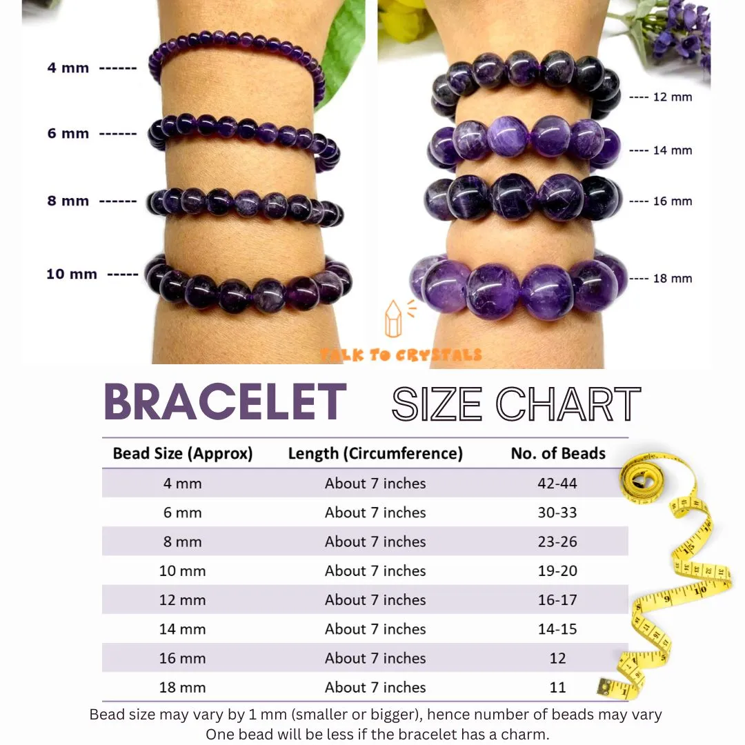 Citrine with Seven Chakra 8 mm Round Bead Bracelet