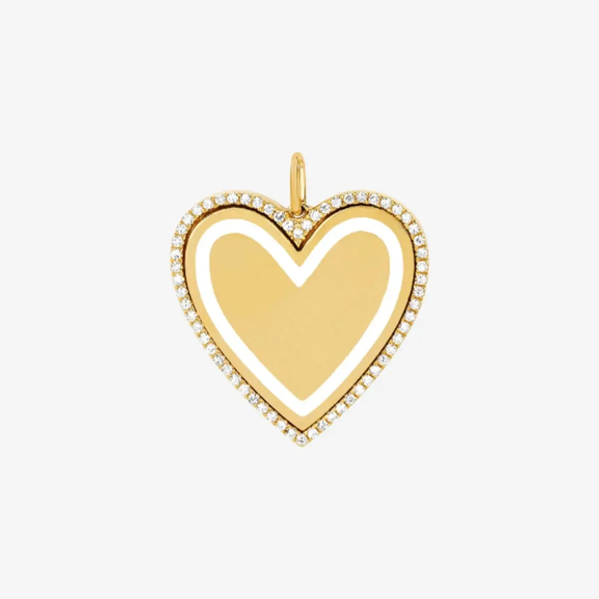 Diamond & Enamel Heart Charm