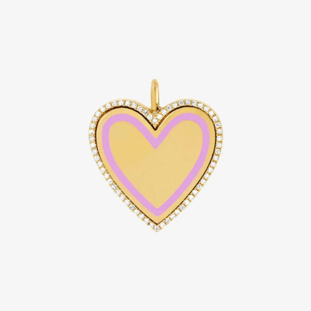Diamond & Enamel Heart Charm