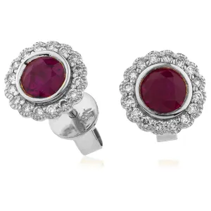 Diamond & Ruby Earrings 0.50ct - 1.50ct