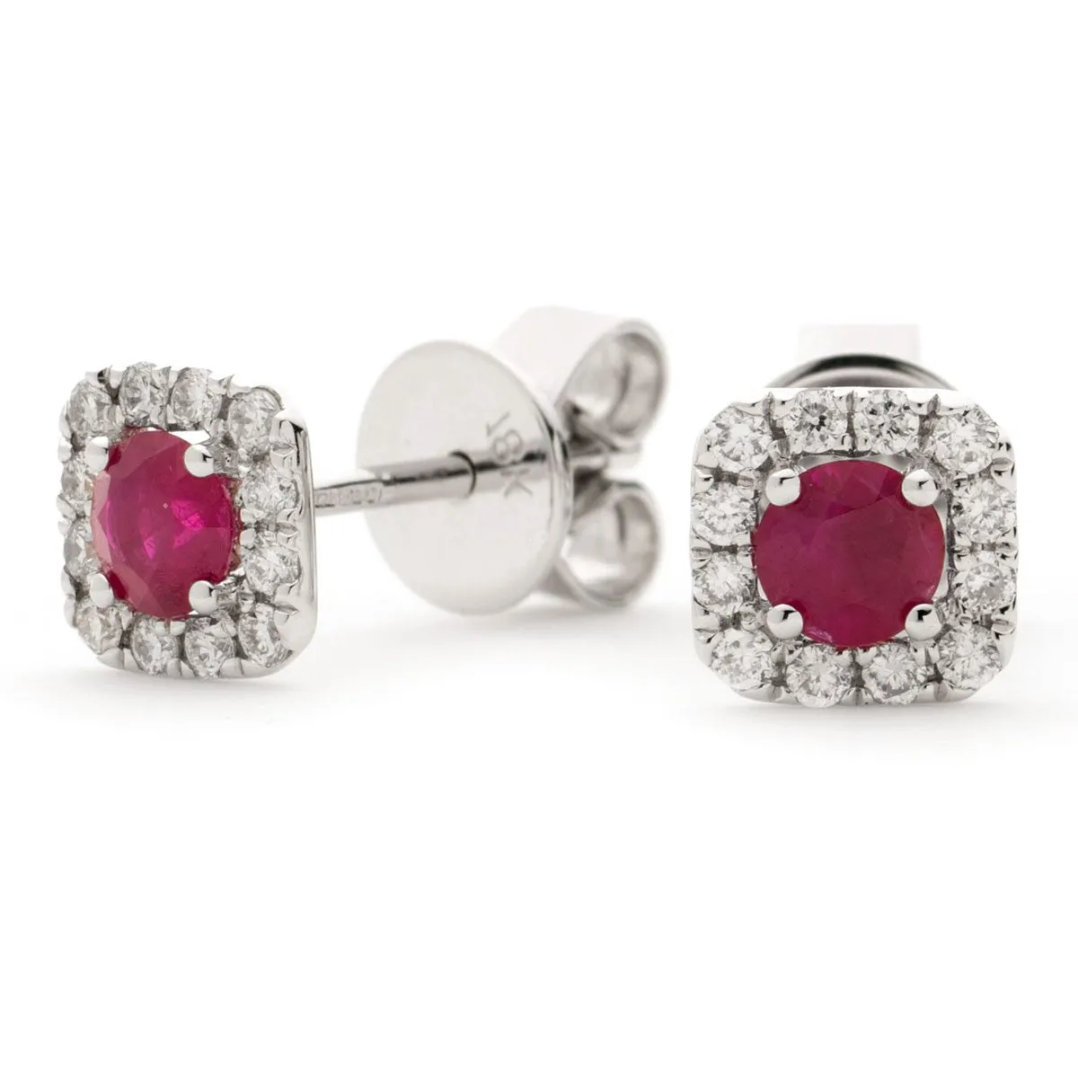 Diamond & Ruby Earrings 0.60ct