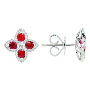 Diamond and ruby earrings (SKU E106)
