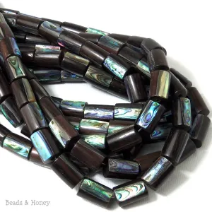 Ebony Wood with Abalone Shell Tube 8x14mm (Half Strand)