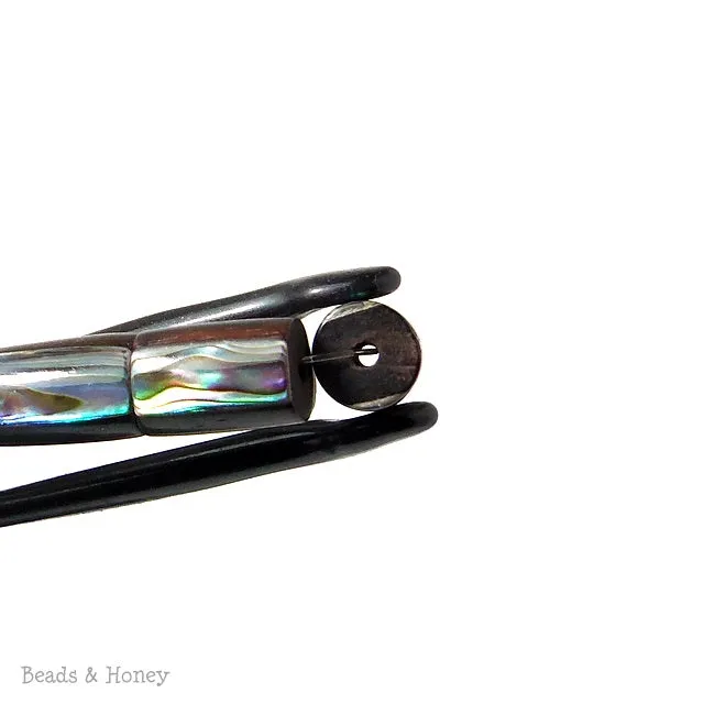 Ebony Wood with Abalone Shell Tube 8x14mm (Half Strand)