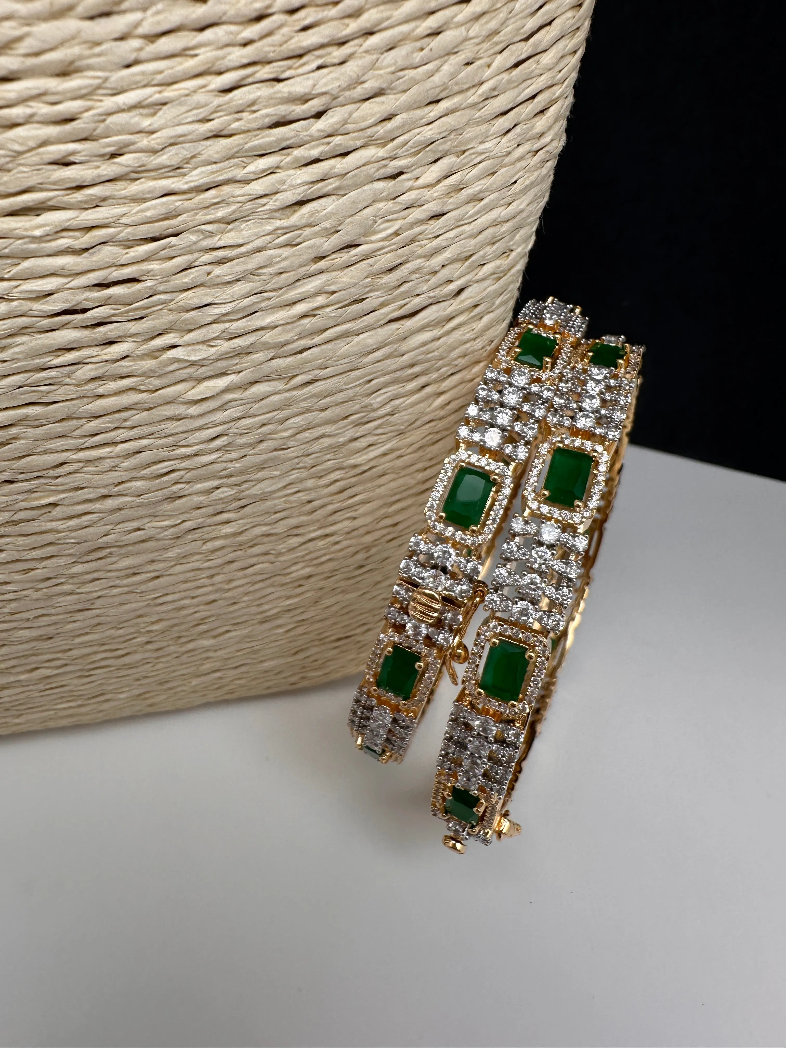 Emerald Green CZ Openable Bangle
