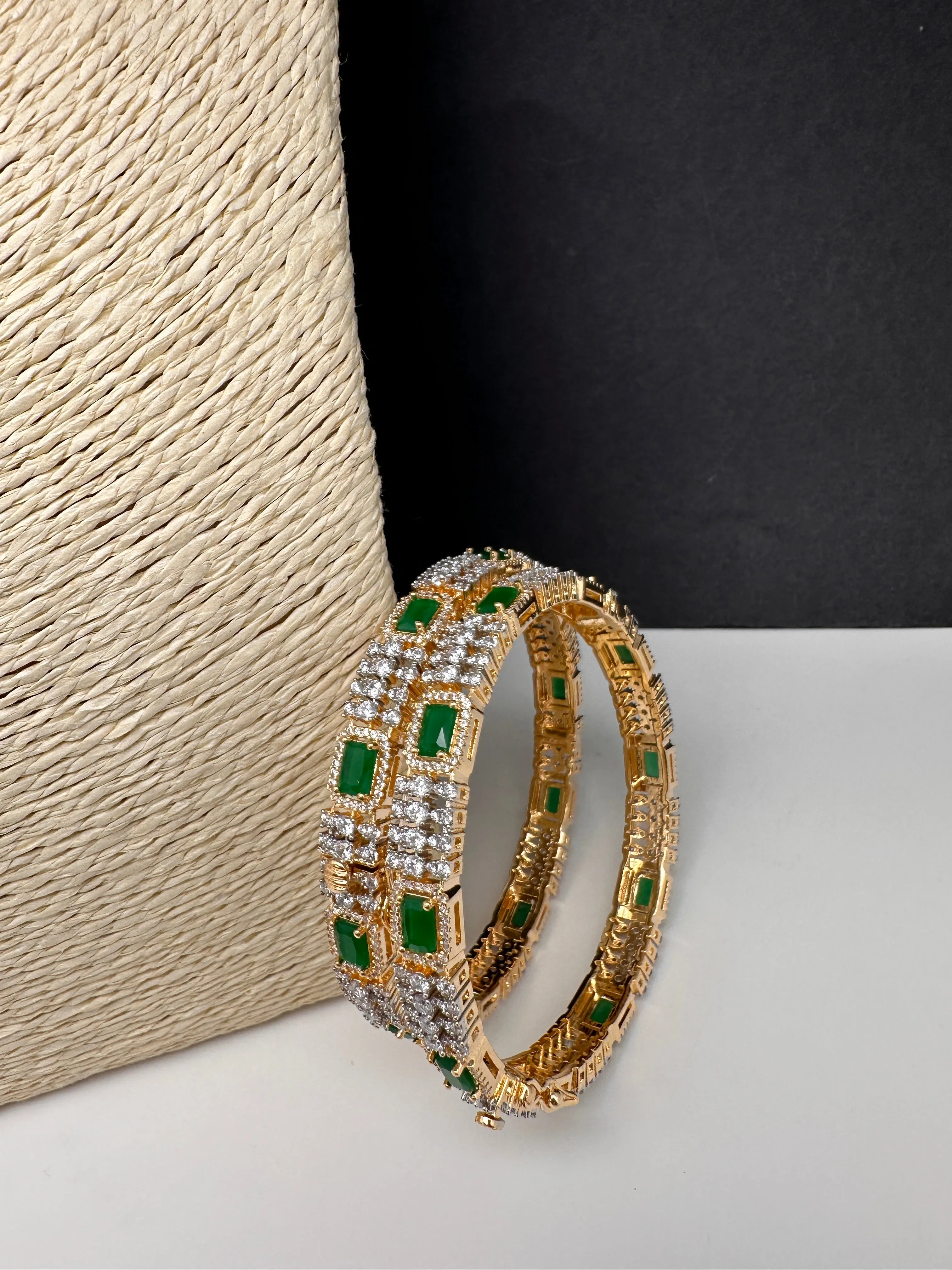 Emerald Green CZ Openable Bangle