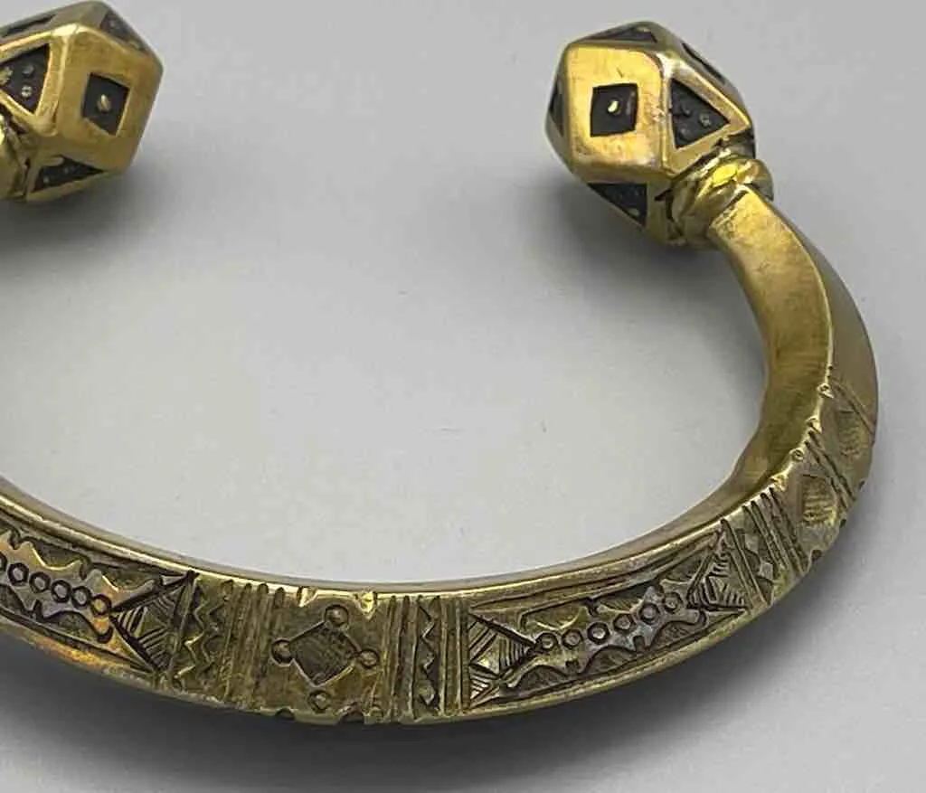 Exceptional Quality XL Brass Tuareg Bracelet - Niger