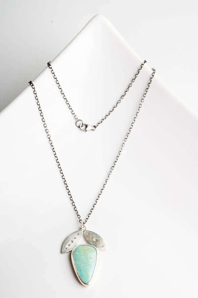 Foxglove Turquoise Pendant in Silver