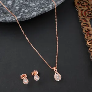 Inlaid CZ Tear Drop Shaped   Set