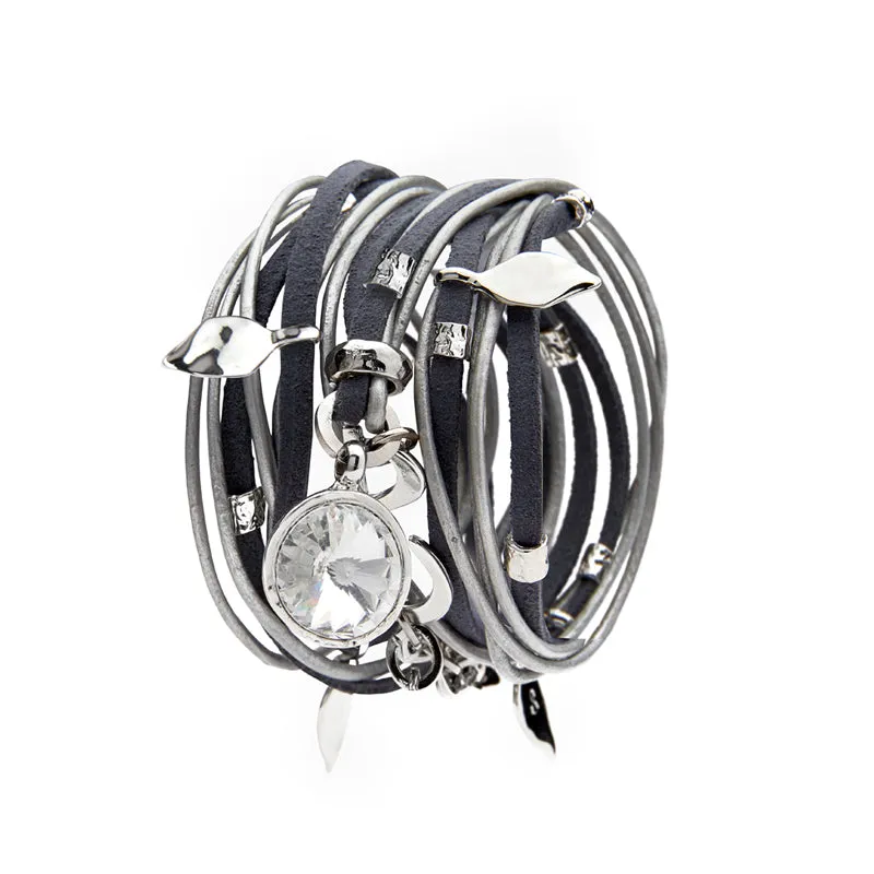 Light Grey Ivy Pop Bracelet - Silver