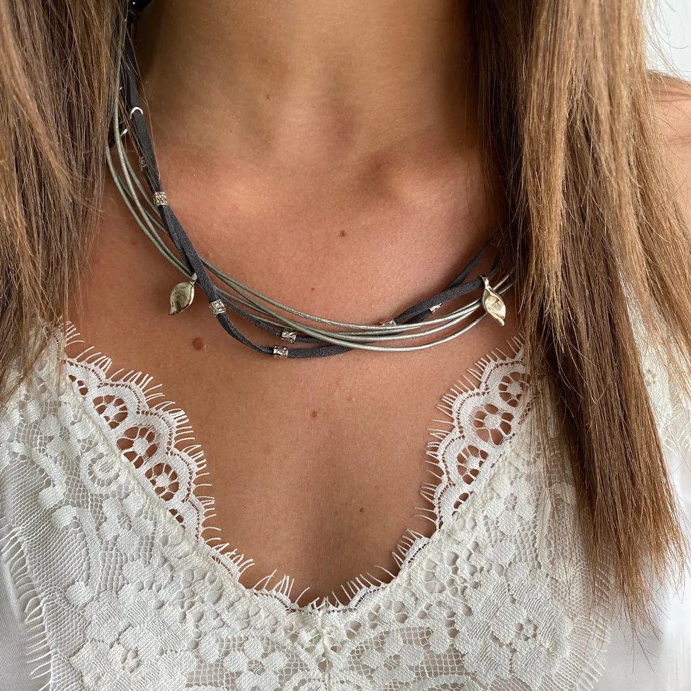 Light Grey Ivy Pop Bracelet - Silver