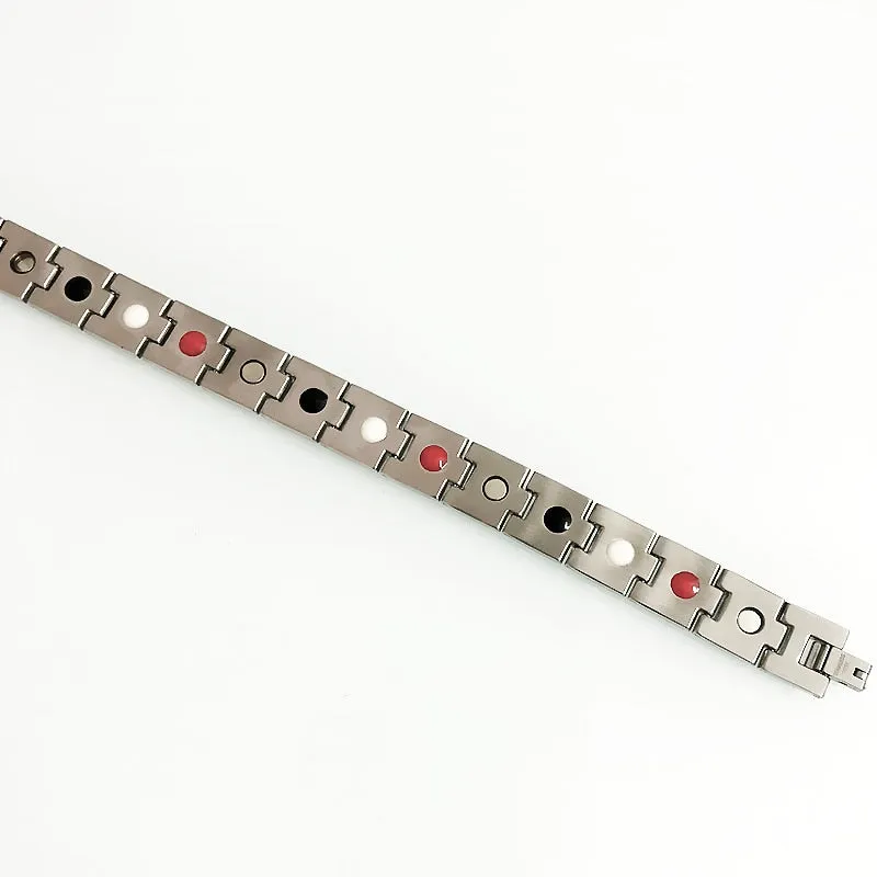 Men Stainless Steel Bracelet Women Health Care Germanium Bio Negative Ions Wrist Accessories