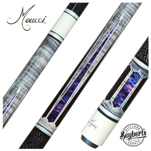 Meucci 2020 Gray - Purple Pearl - Black/White Wrap Pool Cue with Carbon Shaft - 2020GYPUBKWHC
