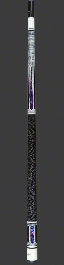 Meucci 2020 Gray - Purple Pearl - Black/White Wrap Pool Cue with Carbon Shaft - 2020GYPUBKWHC
