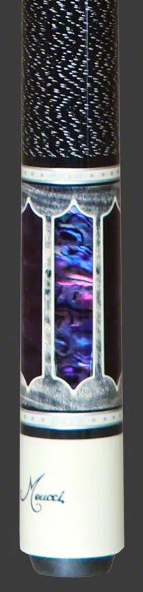 Meucci 2020 Gray - Purple Pearl - Black/White Wrap Pool Cue with Carbon Shaft - 2020GYPUBKWHC