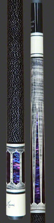 Meucci 2020 Gray - Purple Pearl - Black/White Wrap Pool Cue with Carbon Shaft - 2020GYPUBKWHC