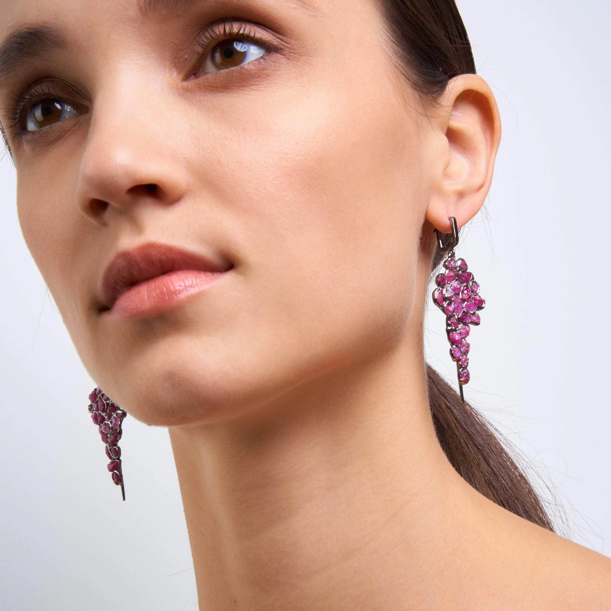 Mia Rough Ruby Earrings