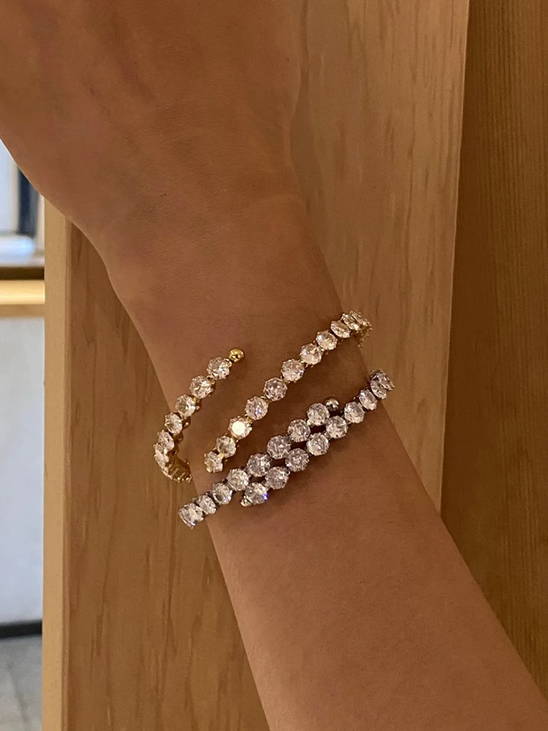 MQTIME  -   Stainless Steel Inlaid Zircon Bracelet