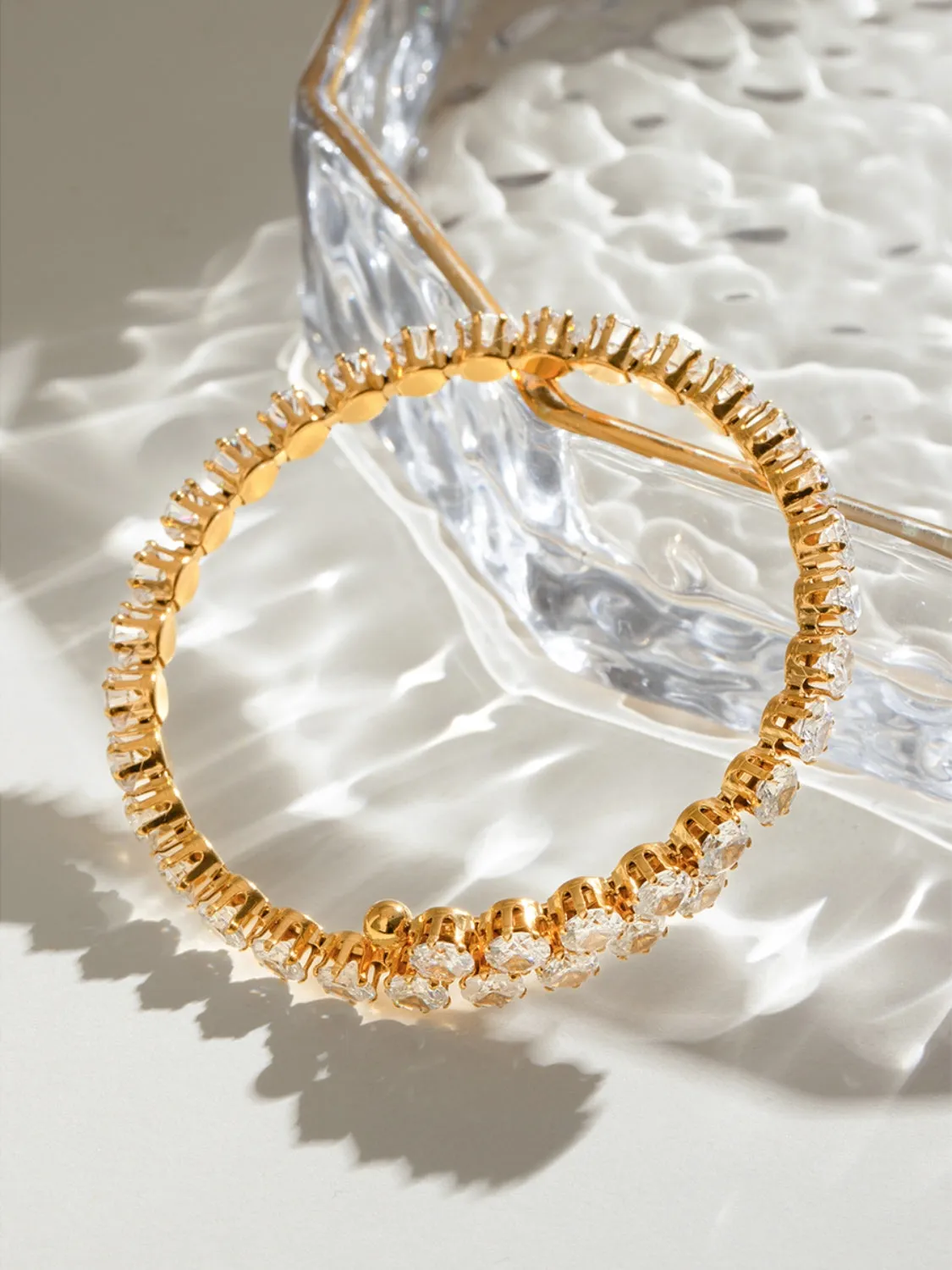MQTIME  -   Stainless Steel Inlaid Zircon Bracelet