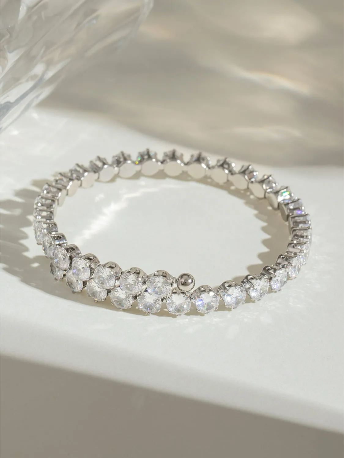 MQTIME  -   Stainless Steel Inlaid Zircon Bracelet