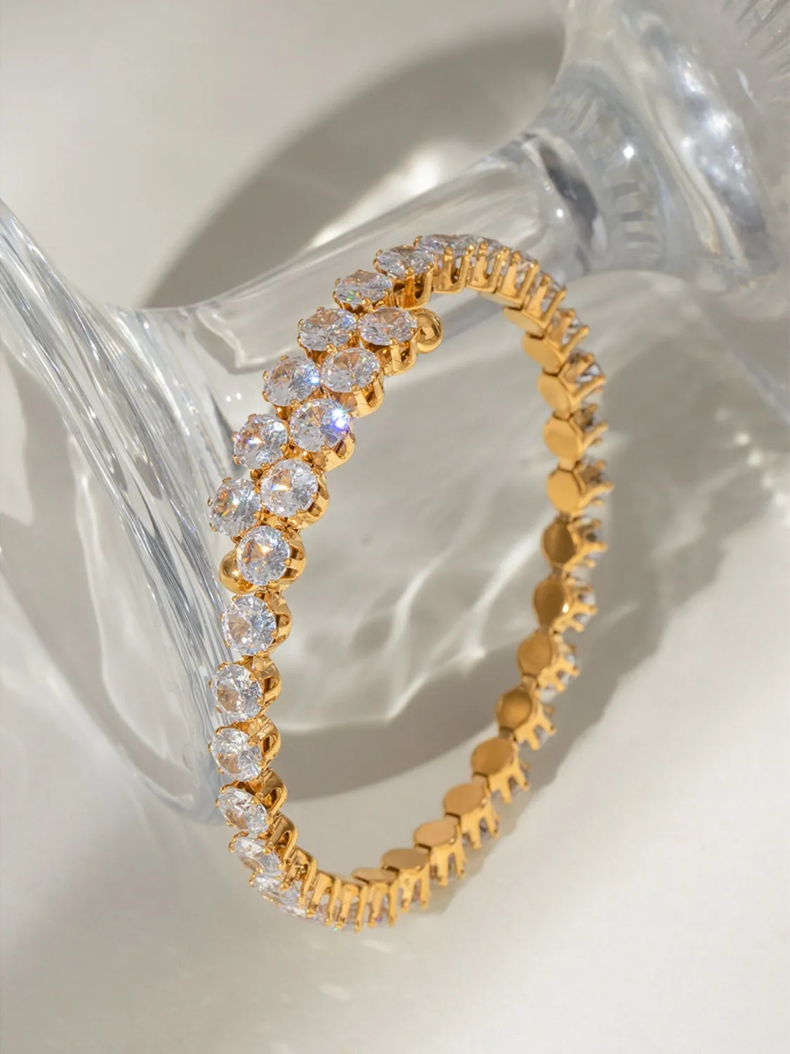 MQTIME  -   Stainless Steel Inlaid Zircon Bracelet