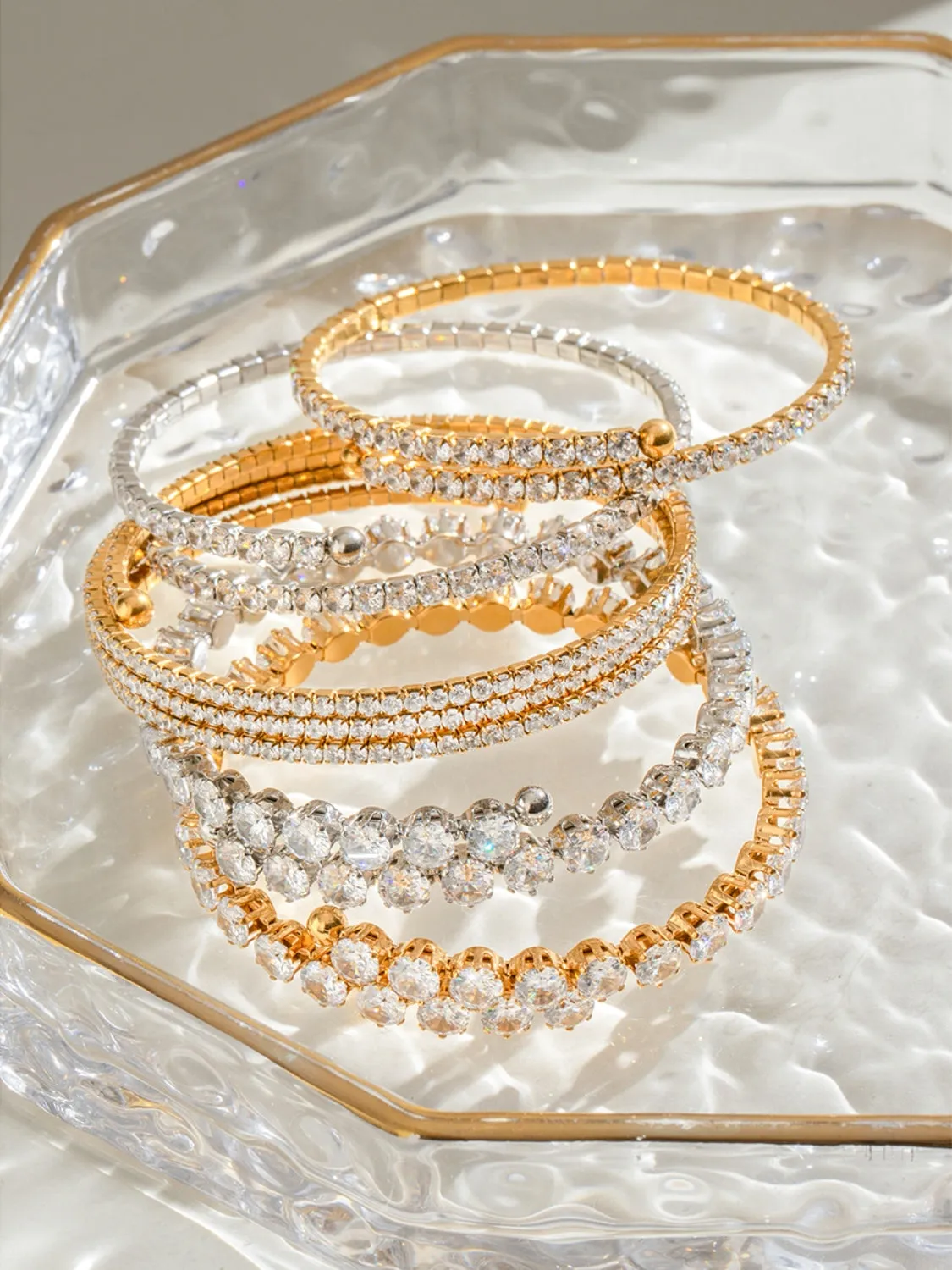 MQTIME  -   Stainless Steel Inlaid Zircon Bracelet