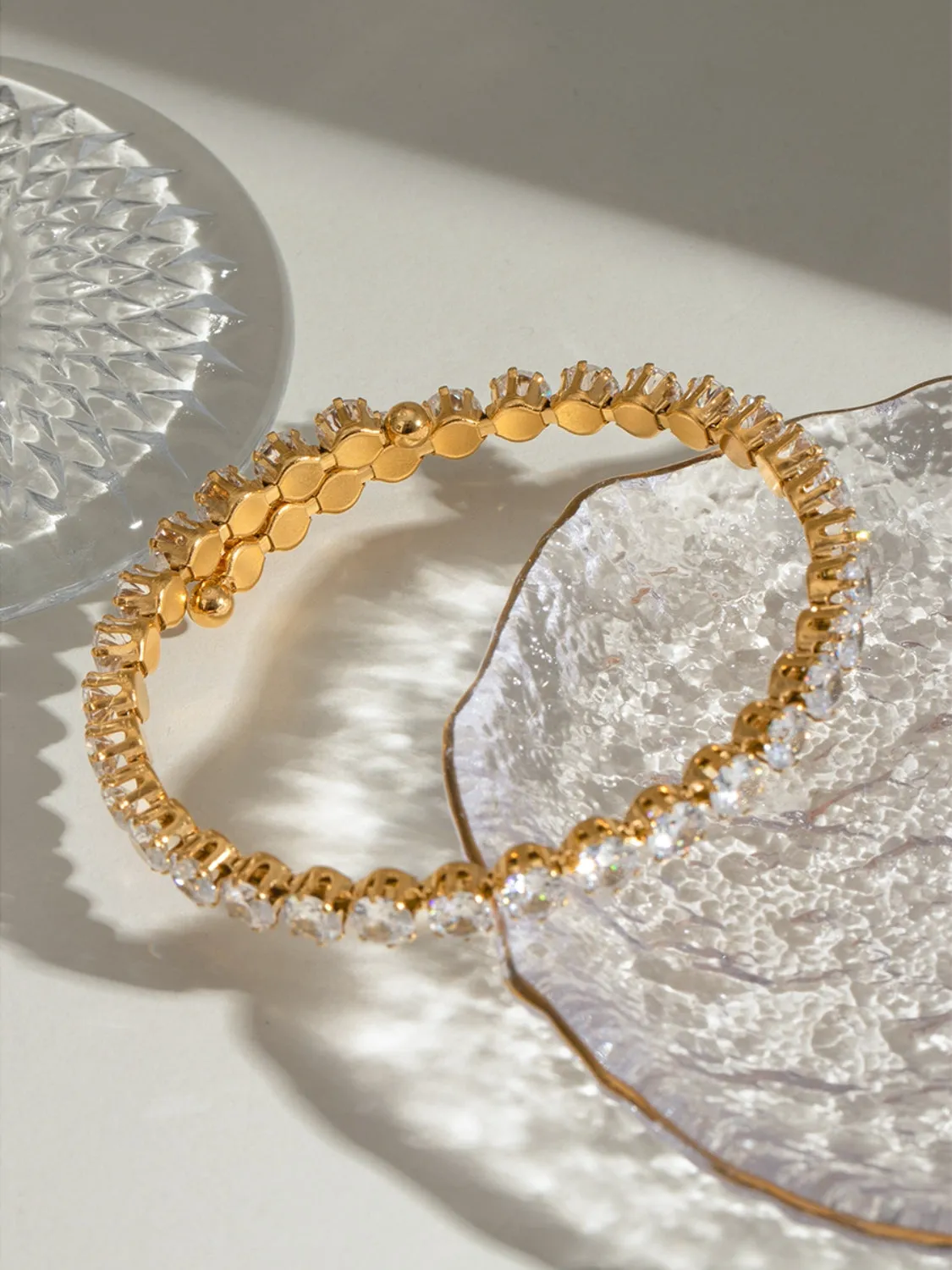 MQTIME  -   Stainless Steel Inlaid Zircon Bracelet