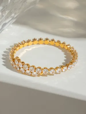 MQTIME  -   Stainless Steel Inlaid Zircon Bracelet