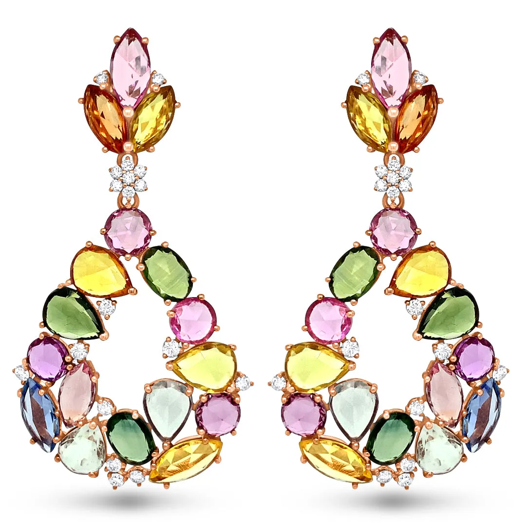 Multicolor Sapphire Earrings