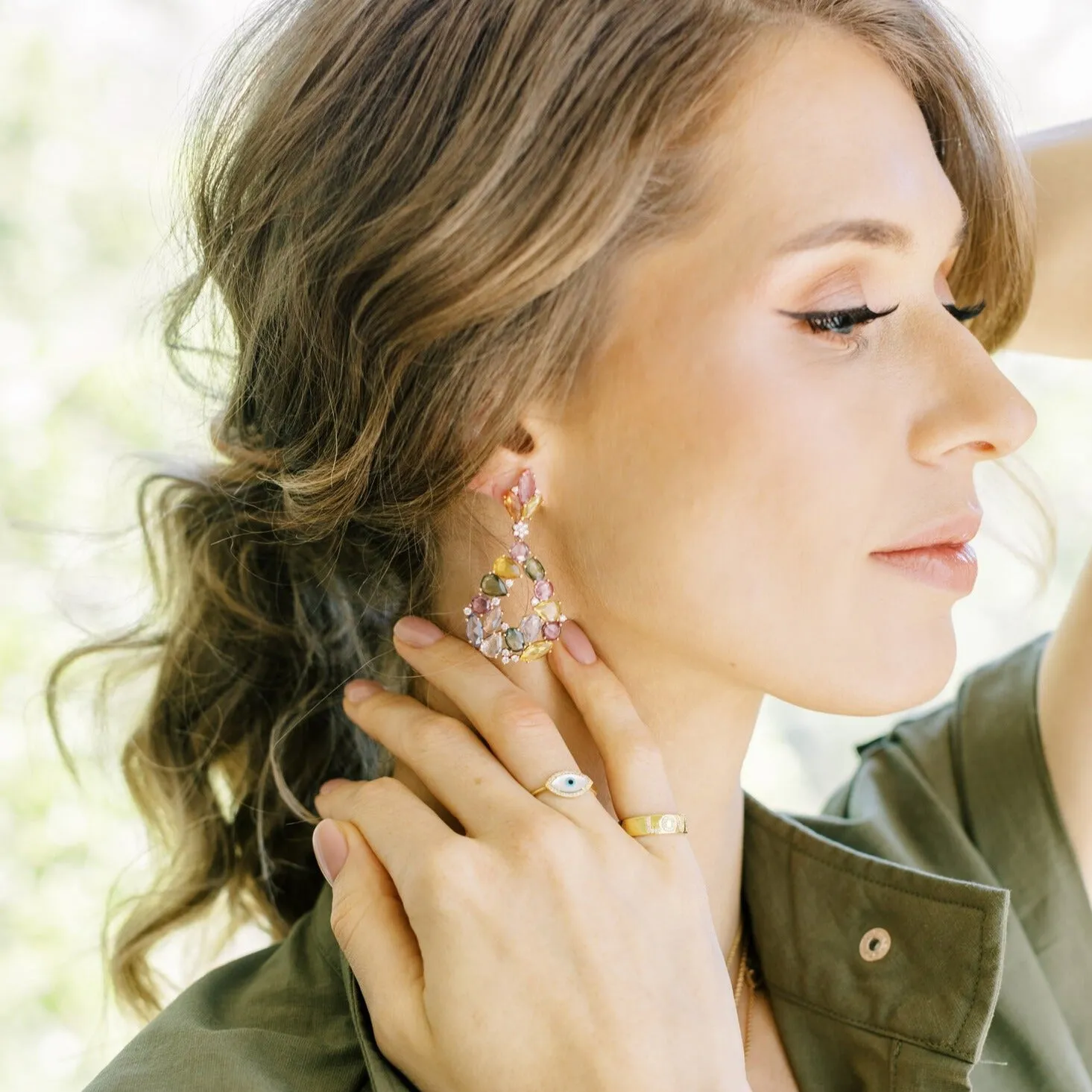 Multicolor Sapphire Earrings