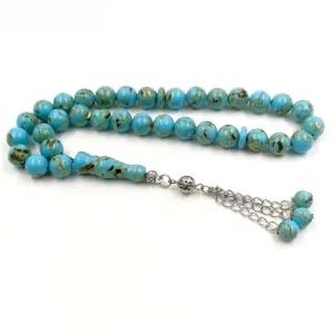 Muslim Shell Set Stone Green Beads Tasbih Mastkhan Rosary Beads Men's Misbaha Bracelet