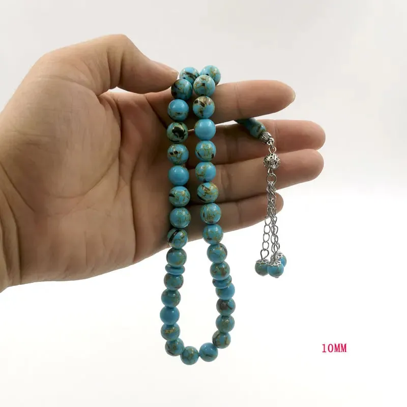 Muslim Shell Set Stone Green Beads Tasbih Mastkhan Rosary Beads Men's Misbaha Bracelet